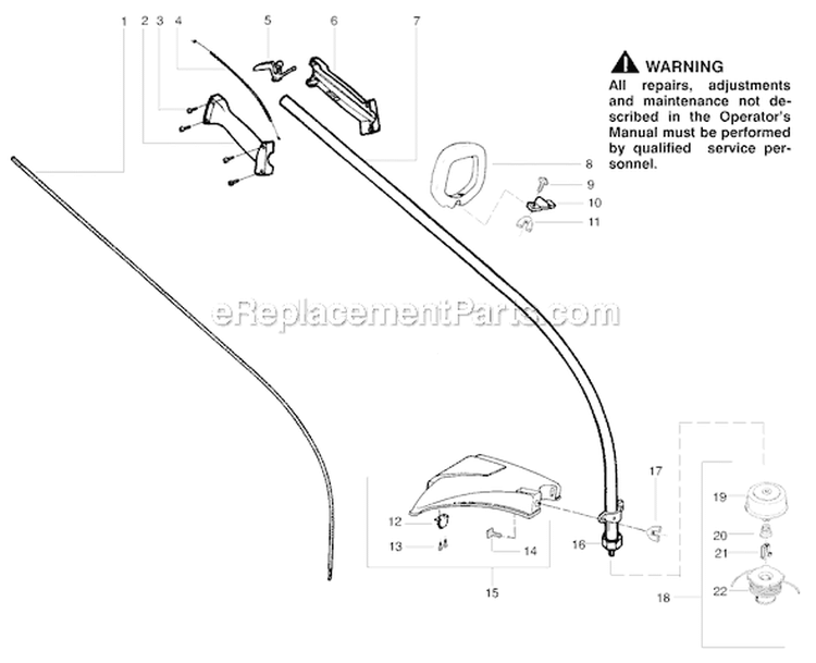 Page B Diagram and Parts List for FX25 Featherlite Extreme  Type 2 Weed Eater Trimmer